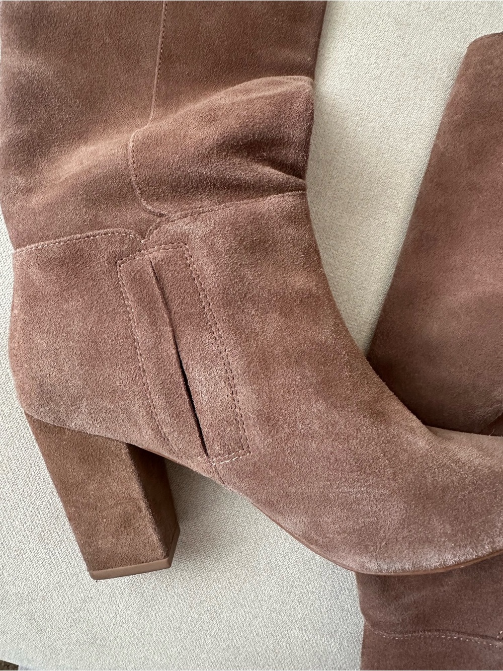 Steve Madden Leather Mauvy Taupe Knee Boots. The Perfect Fall Boot! - Picture 4 of 6
